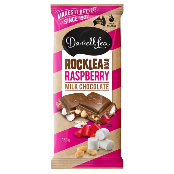 Milk Chocolate Raspberry Rocklea Road Block 180g