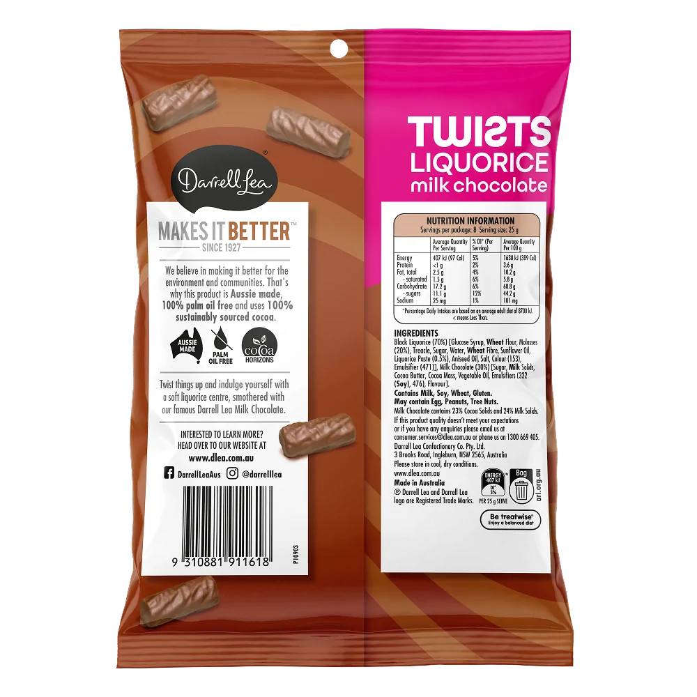 Milk Chocolate Liquorice Twists 200g - Image 2