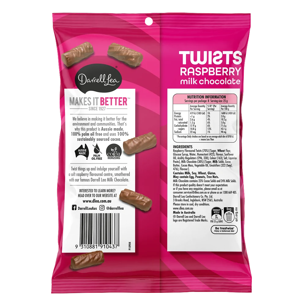 Milk Chocolate Raspberry Liquorice Twists 200g - Image 2