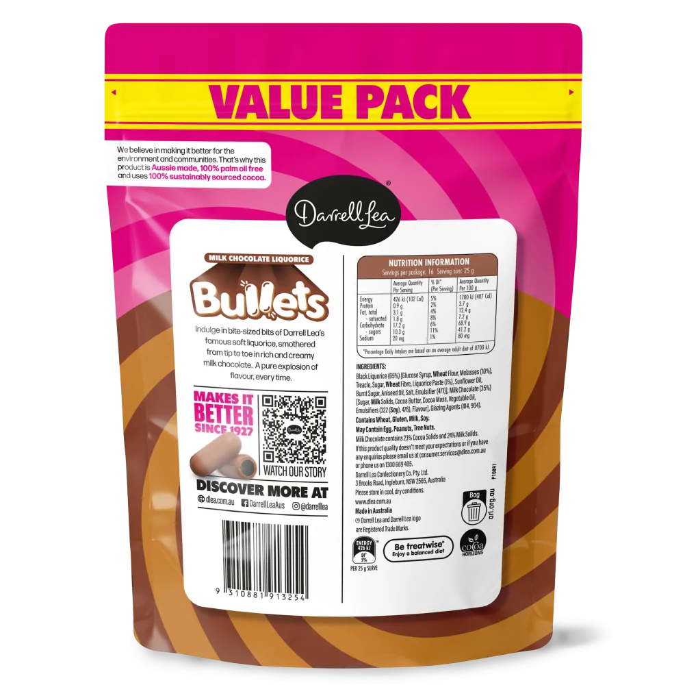 Milk Chocolate Liquorice Bullets Value Pack 400g - Image 2