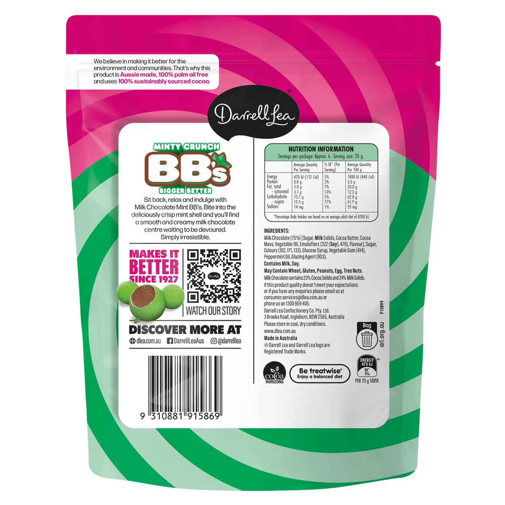 Minty Crunchy Milk Chocolate BB's 152g - Image 2