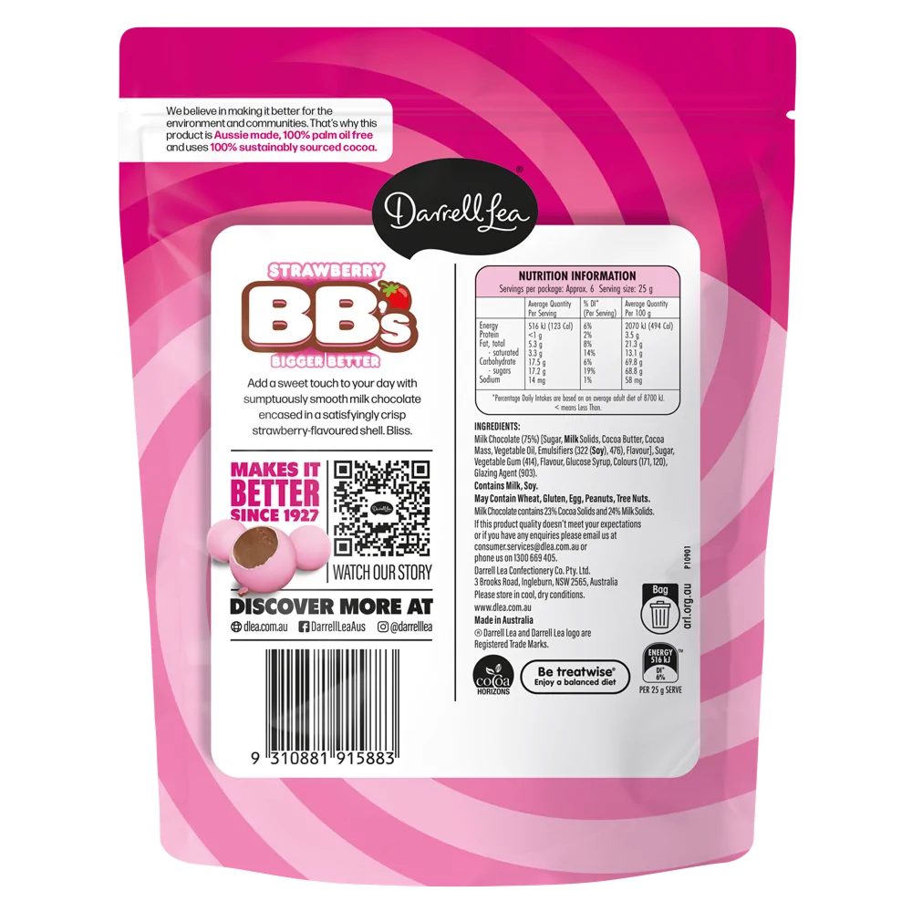 Strawberry Milk Chocolate BB's 152g - Image 2