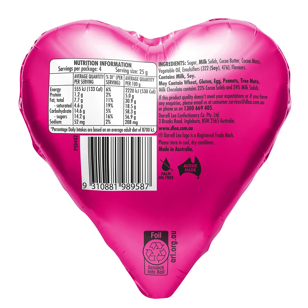 Milk Chocolate Love Heart 100g - Image 2