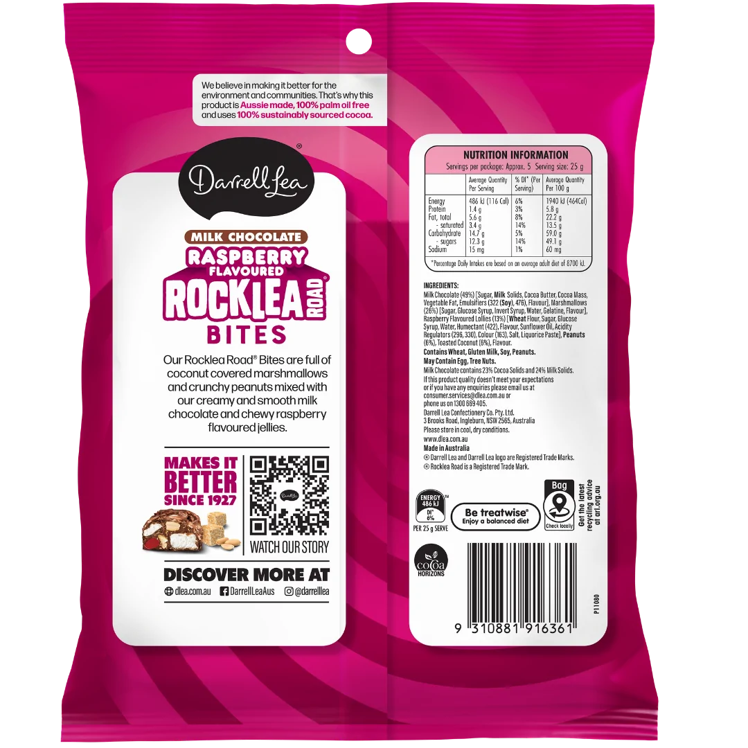 Raspberry Rocklea Road Bites 140g - Image 2